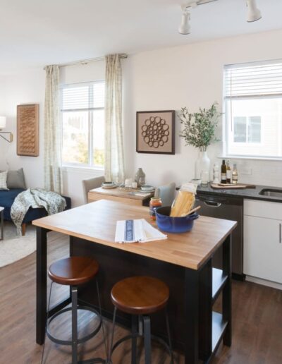 Modern Kitchen & Living Area